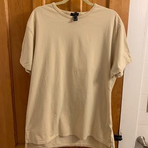 Mens Forever21 short sleeve shirt, cream colored, size XL